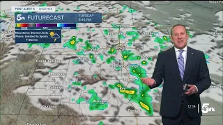 Scattered showers on Tuesday afternoon