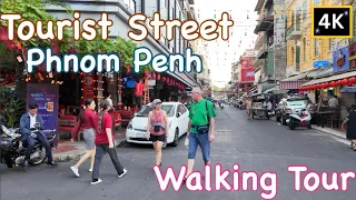 Tourist Street Phnom Penh Virtual Walking Tour | Relaxing Cambodia 4K