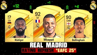 FIFA 25 | REAL MADRID Rating Prediction! (EA FC 25) ⚪️⚜️ ft. Mbappe, Rüdiger, Bellingham