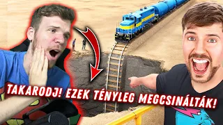 ÍGY KÜLD A SZAKADÉKBA EGY VONATOT MR BEAST ÉS CSAPATA🤯