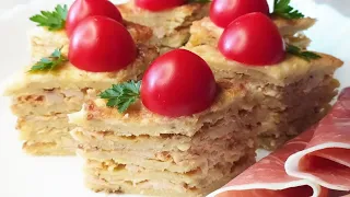 Капустный "Наполеон" Закусочный пирог на Новогодний Стол 2023/Cabbage cake/