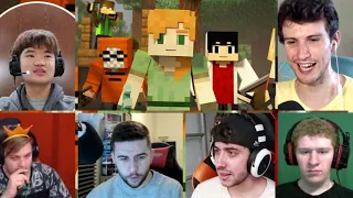 VILLAGE RAID - Alex and Steve Life (Minecraft Animation) [REACTION MASH-UP]#1229