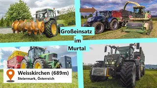 Großeinsatz im Murtal: Agrarservice Enzinger und Wildbolz Agrar im ersten Schnitt 2021