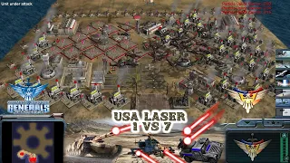 Command Conquer & Generals Zero Hour - Usa Laser General 1 vs 7 HARD General Gameplay ZH P7