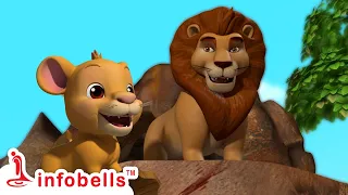 Sheru the Sher - Lion Roars | Hindi Rhymes for Children | Infobells