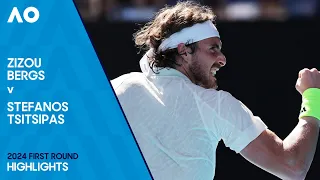 Zizou Bergs v Stefanos Tsitsipas Highlights | Australian Open 2024 First Round