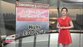 Warm and mostly sunny to partly cloudy on Tuesday 날씨