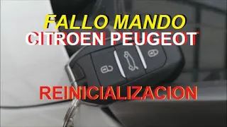 Fallo MANDO A DISTANCIA CITROEN Peugeot REINICIAR. Fallo SINCRONIZACION llave facil  rápido. Espadín