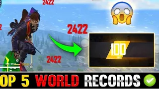 TOP 5 WORLD RECORD IN FREE FIRE⚡⚡PART 5