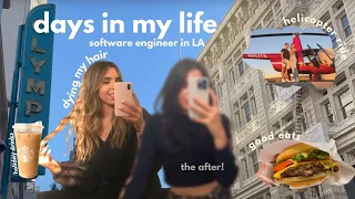 days in the life of a software engineer // dying my hair black, helicopter ride, working