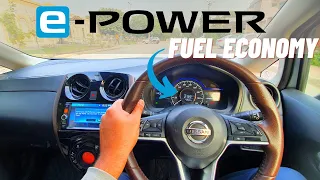 Nissan Note epower detailed HIGHWAY fuel economy test!!!!