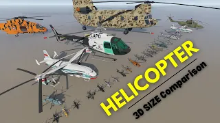 Helicopter Size Comparison 3D Animation || Ch-47 Chinook Vs Mil Mi 26  🚁🚁