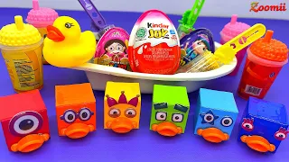 Satisfying Video l Mixing Candy in BathTub with Kinder Joy Cutting ASMR