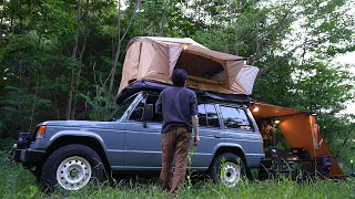 💯Luxury camping in five-star nature, Overnight in a secret garden | ARB touring Awning, Tent | ASMR