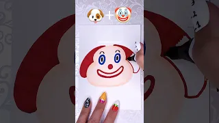 ✨So Satisfying 🐶+🤡✨ #shorts #drawing #emojis #emojichallenge #trending #viral #dog #clown #foryou