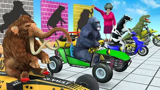 Choose The Right Vehicle With Elephant Mammoth Cow Dinosaur Game Choose The Right Door With Gorilla