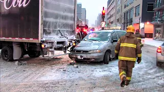 Quebec firefighters in action