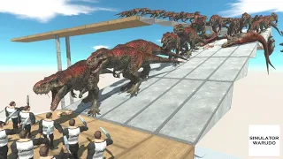 Ranged Units High Ground Challenge with Carnivore Dinosaurs Animal Revolt Battle Simulator