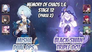 Misha x Jingliu & Black Swan DoT Memory of Chaos Stage 12 (3 Stars) | Honkai Star Rail