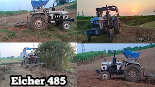 Eicher 485 di tractor with 5 tiny big cultvater || part -2 || @anurag_kourav