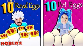 10 ROYAL EGGS VS. 10 PET EGGS! Wo kommt was besseres raus? Mama Danias Experiment [Roblox Deutsch]