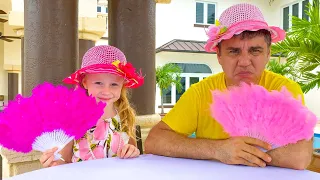 Nastya and dad come up with fun entertainment