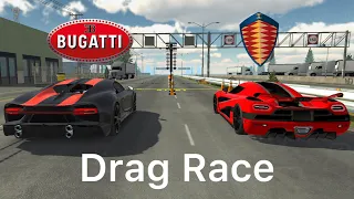 Bugatti Chiron Super Sport (1746hp) VS Koenigsegg Agera One (1406hp) | car parking multiplayer