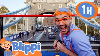 The Red Double Decker London Bus! | Blippi | 🚌Wheels on the BUS Songs! | 🚌Nursery Rhymes for Kids