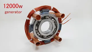 Free energy generator 240V electricity from magnetic gear with big 100% copper pipe and coil at home