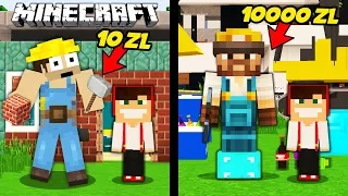 BUDOWNICZY ZA 10 ZŁ VS BUDOWNICZY ZA 10000 ZŁ W MINECRAFT! || MINECRAFT PRESTIŻ