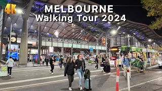 Melbourne Australia City Walking Tour at Night - Southern Cross Station