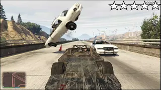 GTA 5 RAMP BUGGY VS POLICE CHASE FIVE STAR RAMPAGE with Michael (Cop Battle & Escape)