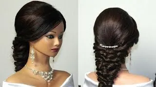 Wedding prom mermaid hairstyle for long hair.