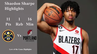 Shaedon Sharpe 11 Points vs Nuggets 10.24.22 | 2022-23 NBA Highlights