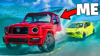 FLOOD Escape On A Mountain In Beamng Drive!