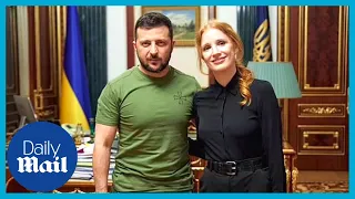 'Extremely valuable': Zelensky meets Hollywood star Jessica Chastain in Kyiv