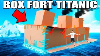 BOX FORT TITANIC!! 📦🚢  FLOATING BOX FORT CHALLENGE