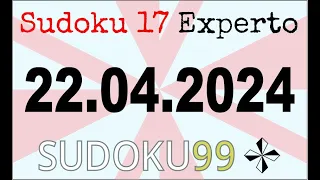 Sudoku 17 Experto , Abril 22, 2024