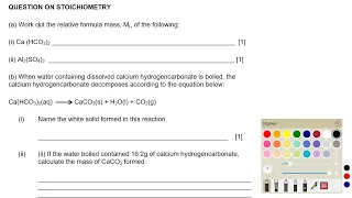 Exam Revision Question on Stoichiometry in mole concept