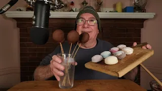 ASMR Eating Mochi Dipped in Chocolate Whispering