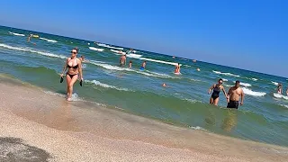 4K. Mamaia, Constanta, Romania, Walk on Sunny Beach - Summer Fun (Part 2)