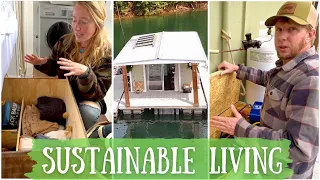 5 Tiny Home Storage Ideas + Using Solar Panels on a Houseboat (let's talk battery setup & inverters)