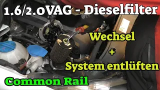 VAG  CR TDI - Kraftstofffilter wechseln + System entlüften