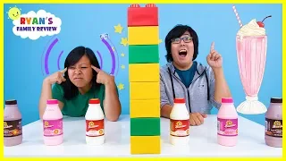 Twin Telepathy Milkshake Challenge with Ryan's Mommy vs Daddy!