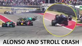 Alonso And Stroll massive Crash | United States Grand Prix 2022