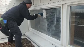 Remove hardwater stains from glass, basic as it gets