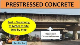 Prestressed Concrete / Post Tensioning of Girder / Step by Step at site ( in situ)