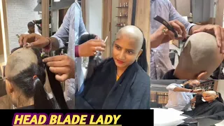 Headblade indian lady by local barber shop||headshave#baldhead#goingbald#Asmrreacts00m