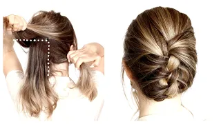 DIY Easy Updo for Short to Medium Hair perfect for Prom, Wedding