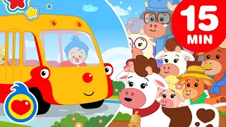 Las Ruedas del Bus | Y Más Canciones Infantiles Divertidas (15 Min) | Plim Plim